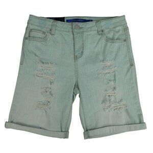 New Distressed Denim Bermuda Shorts Juniors Size 5 Sapphire Ink